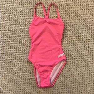 BRAND NEW ONLY WORN ONCE pink open back swim suit